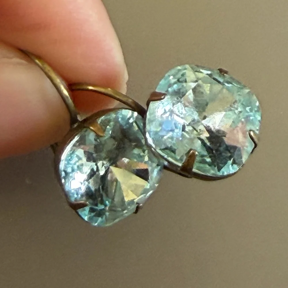 Liz Palacios Vintage-Inspired Blue and Gold Drop Earrings - Picture 2 of 7